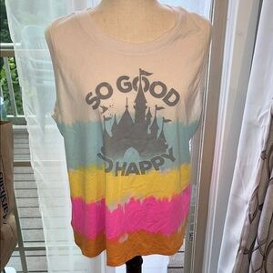 NEW Disney Parks Magic Castle So Good So Happy Tie Dye Tank Women’s XL